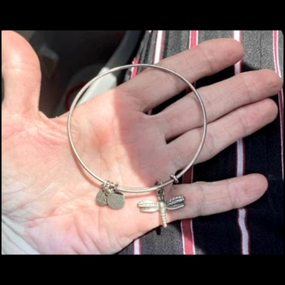 Authentic Alex And Annie Bangle Bracelet with Dragonfly Charm.